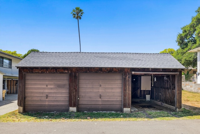 view of garage