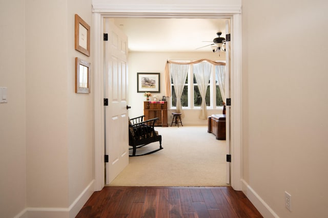 hallway featuring hardwood / wood-style floors