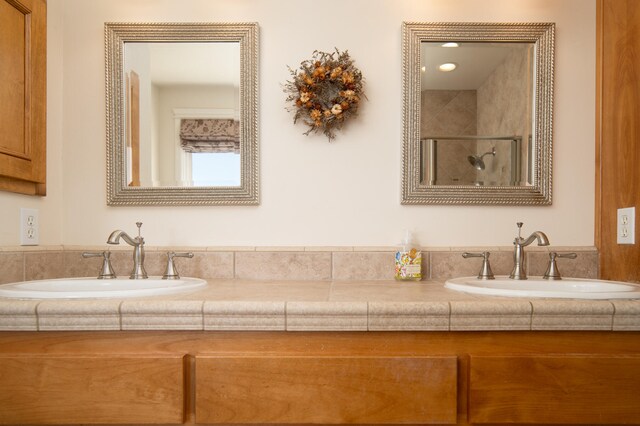 bathroom with double sink vanity