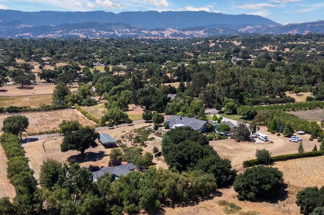 drone / aerial view with a mountain view