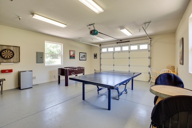 game room featuring electric panel