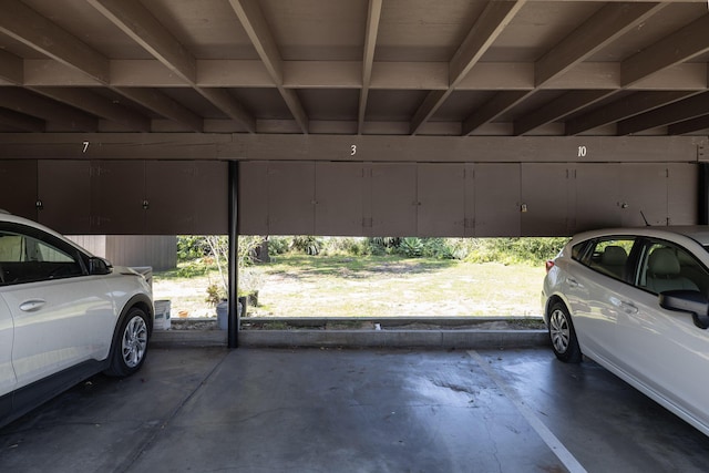 view of garage