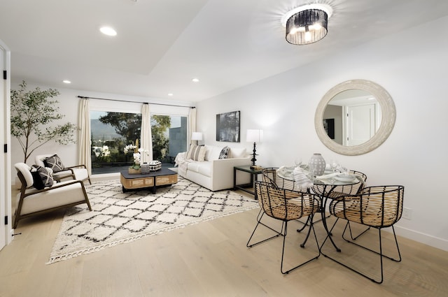 living room featuring light hardwood / wood-style flooring