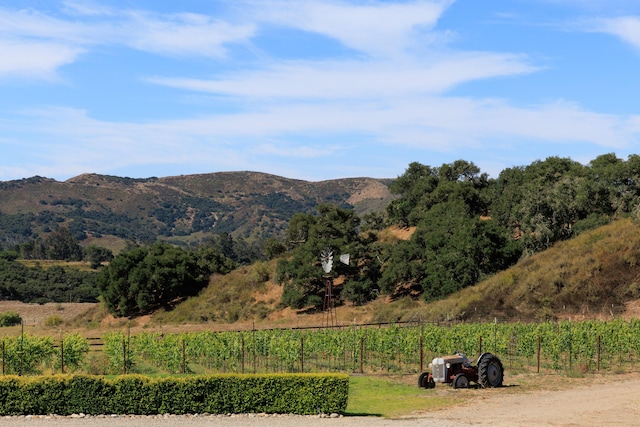 view of mountain feature featuring a rural view