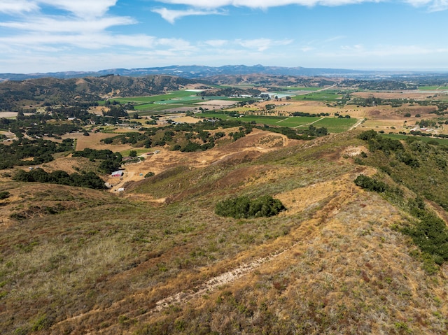 birds eye view of property featuring a mountain view