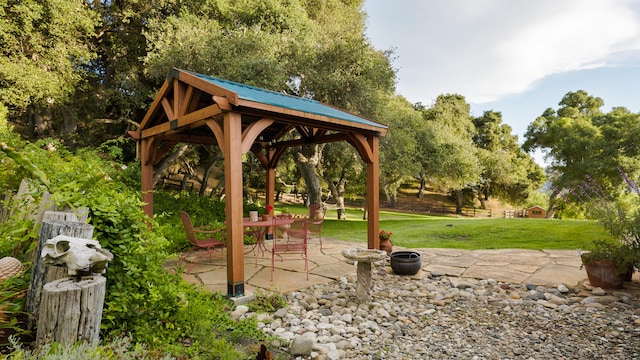 exterior space featuring a gazebo