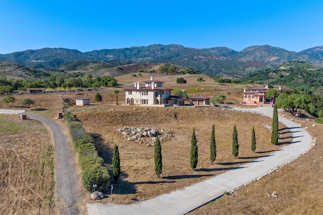 view of mountain feature featuring a rural view