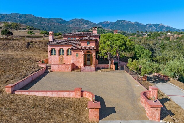 exterior space with a mountain view