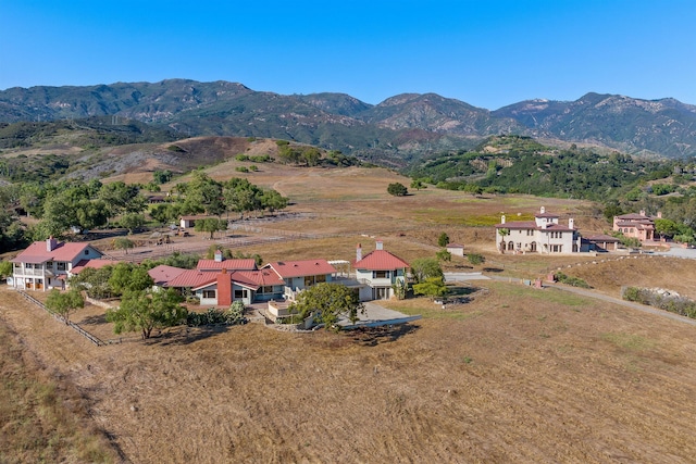 drone / aerial view with a mountain view