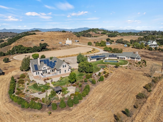 aerial view with a rural view and a mountain view