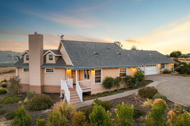 view of front facade with a garage