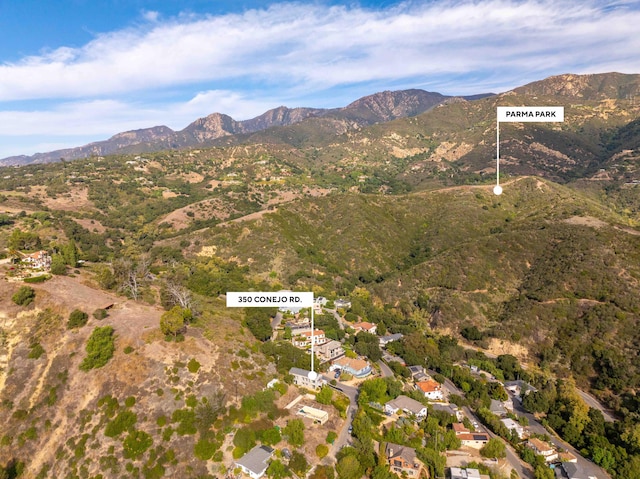 exterior space featuring a mountain view