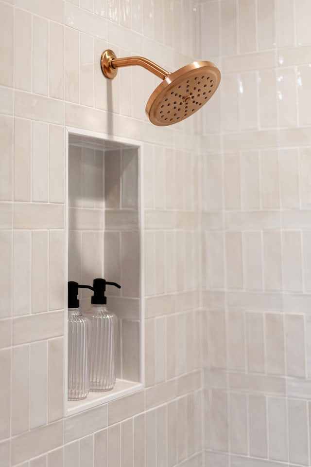 interior details with a shower