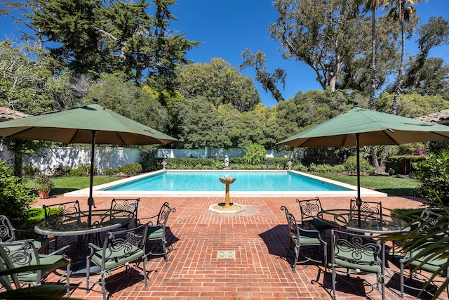 view of pool featuring a patio