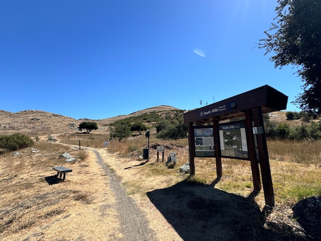 exterior space featuring a mountain view and a rural view