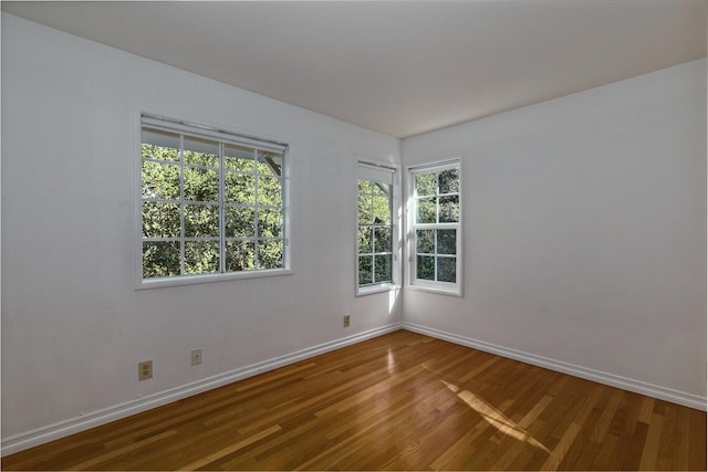 spare room with hardwood / wood-style flooring