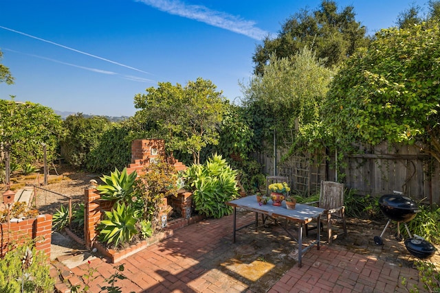 3050 Serena Rd, Santa Barbara, CA 93105 - view of patio with fence, outdoor dining area, and grilling area