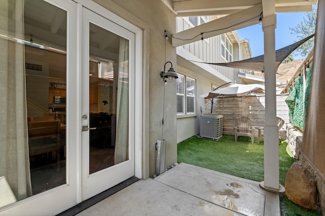 view of patio / terrace with central AC unit