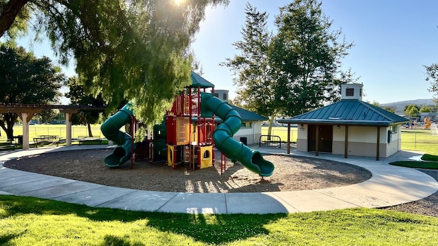 community playground with fence