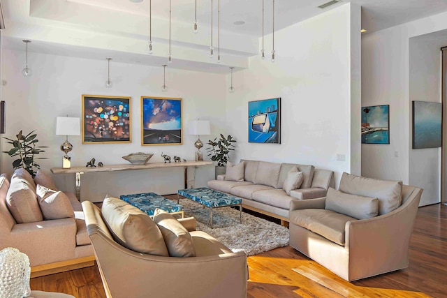 living room featuring hardwood / wood-style floors