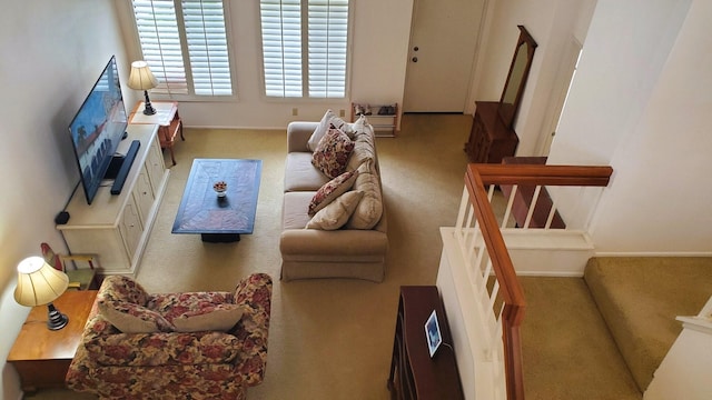 living room with carpet