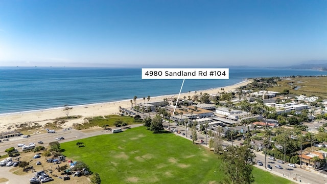 4980 Sandyland Rd Unit 104, Carpinteria, CA 93013 - drone / aerial view of waterfront with a beach