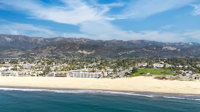 4980 Sandyland Rd Unit 104, Carpinteria, CA 93013 - drone / aerial view of a water and mountain view
