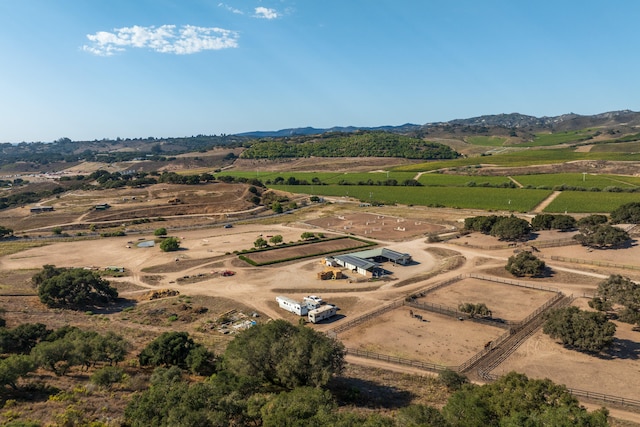 drone / aerial view with a rural view