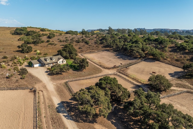 aerial view with a rural view