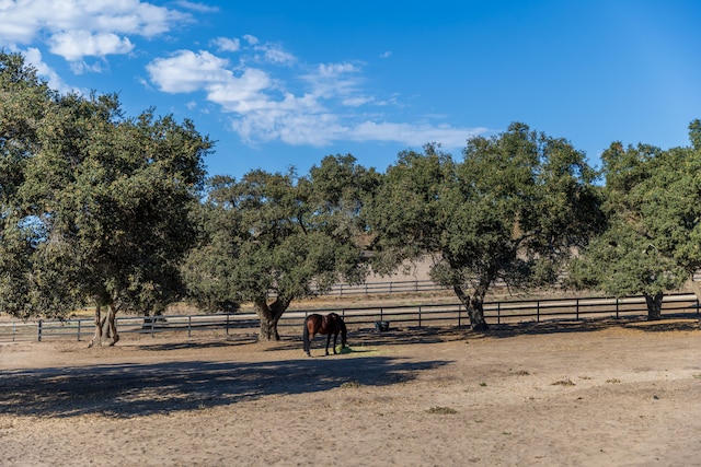 exterior space with a rural view