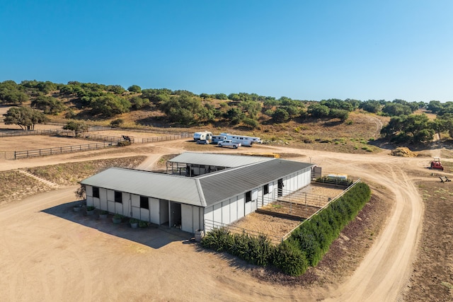 aerial view with a rural view