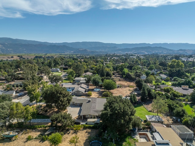 aerial view with a mountain view