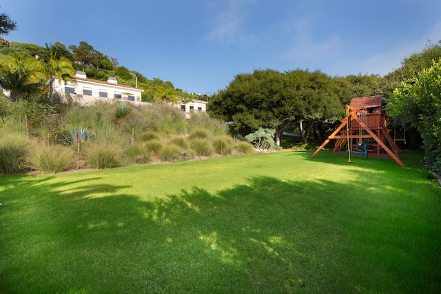 view of yard featuring a playground