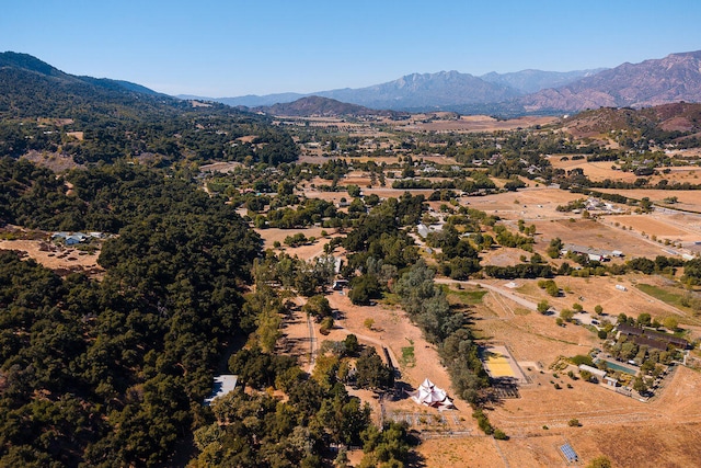 aerial view with a mountain view