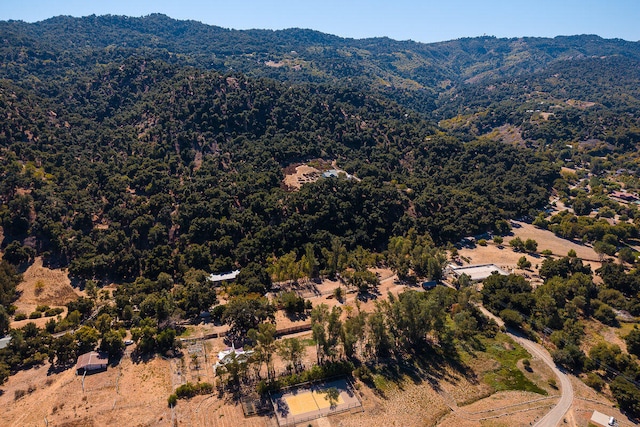 aerial view with a mountain view