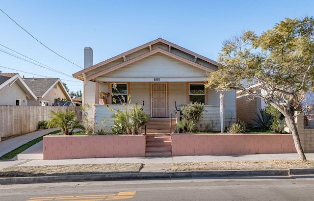 bungalow-style house with covered porch