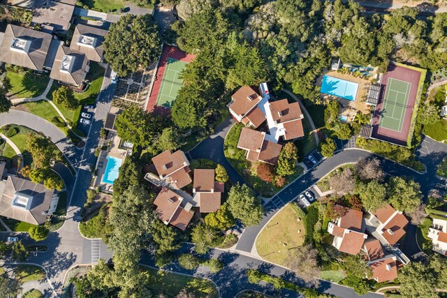 drone / aerial view with a residential view