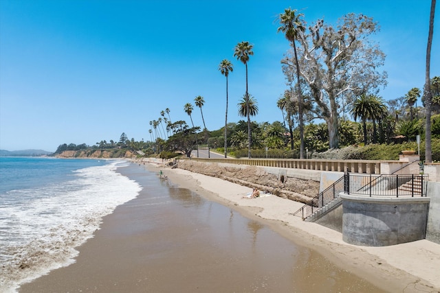 property view of water with a beach view