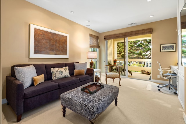 view of carpeted living room