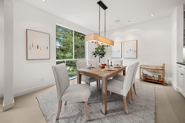 71 Seaview Dr, Santa Barbara, CA 93108 - dining area featuring light carpet, baseboards, and recessed lighting