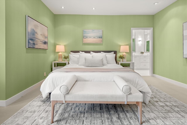 71 Seaview Dr, Santa Barbara, CA 93108 - bedroom with ensuite bath, baseboards, and recessed lighting