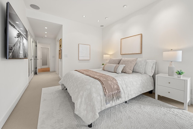 71 Seaview Dr, Santa Barbara, CA 93108 - bedroom with light colored carpet, recessed lighting, and baseboards