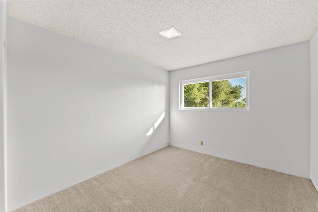 spare room with a textured ceiling and carpet