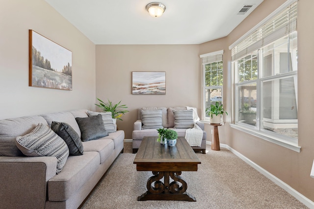 view of carpeted living room