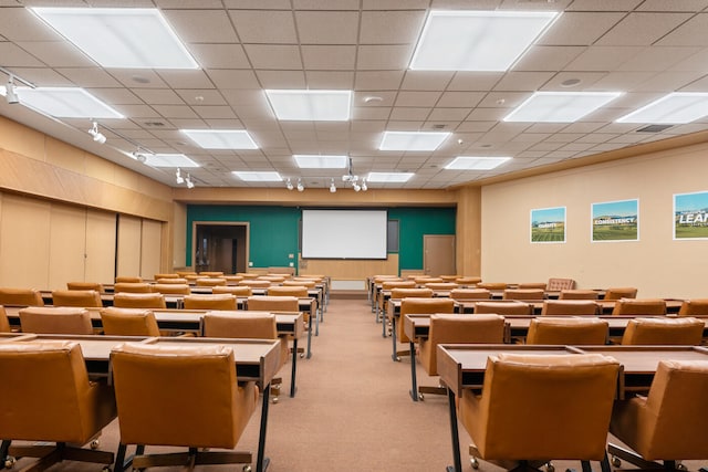 interior space with a drop ceiling