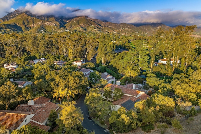 aerial view featuring a mountain view