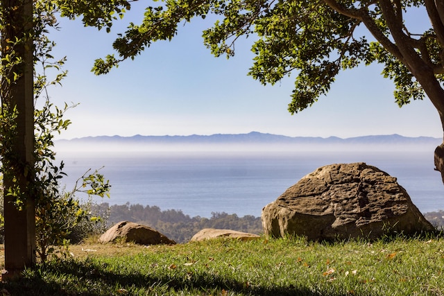 view of water feature with a mountain view