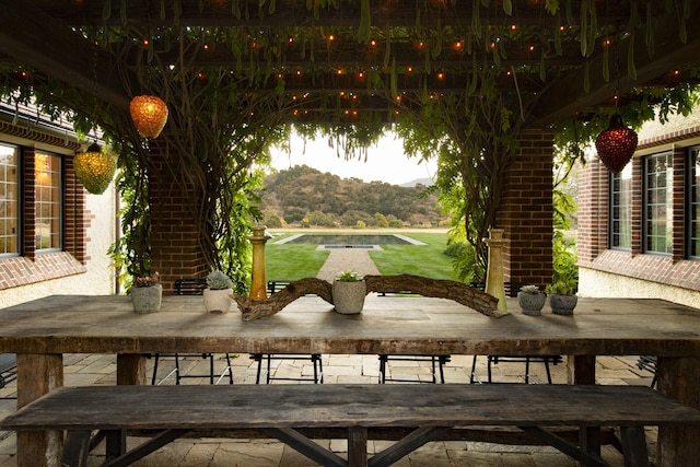 5200 Armour Ranch Rd, Santa Ynez, CA 93460 - view of patio featuring a mountain view