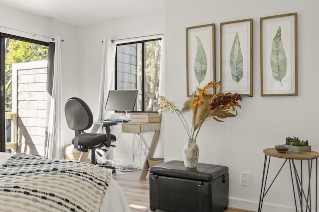 bedroom featuring light hardwood / wood-style floors