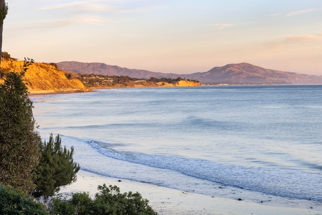 property view of water featuring a mountain view